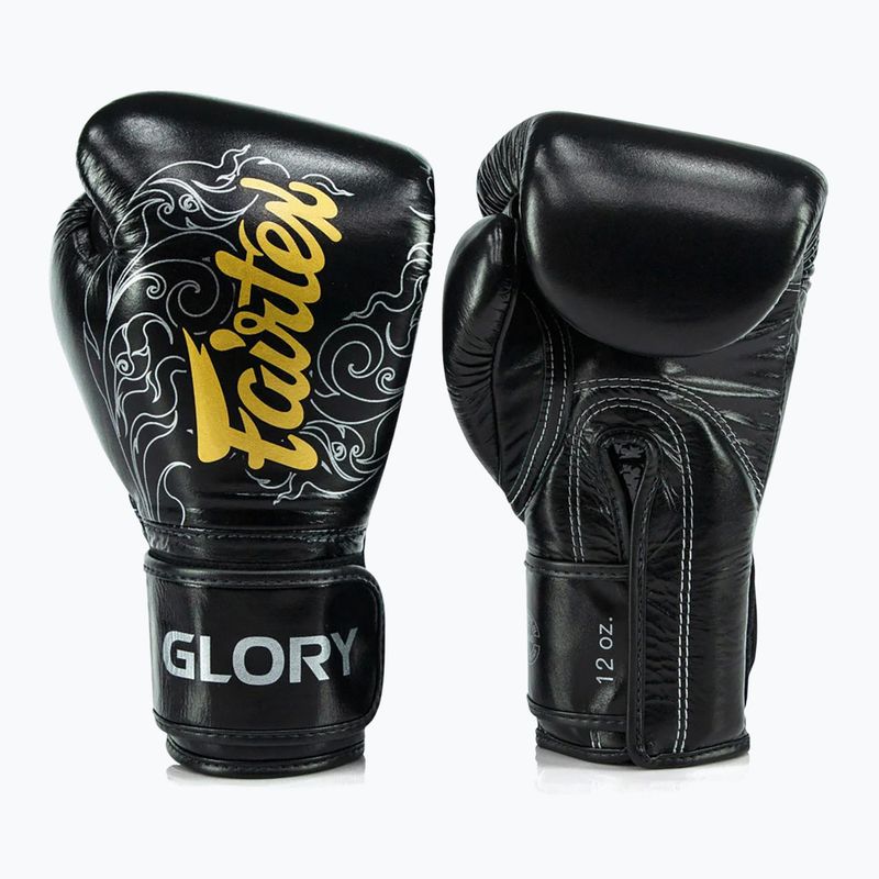 Boxhandschuhe Fairtex Glory Kickboxing Competition Training Boxing black/silver