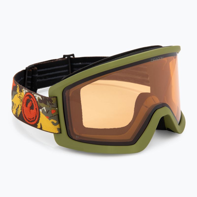 Skibrille DRAGON DX3 L OTG leafy camo/lumalens amber