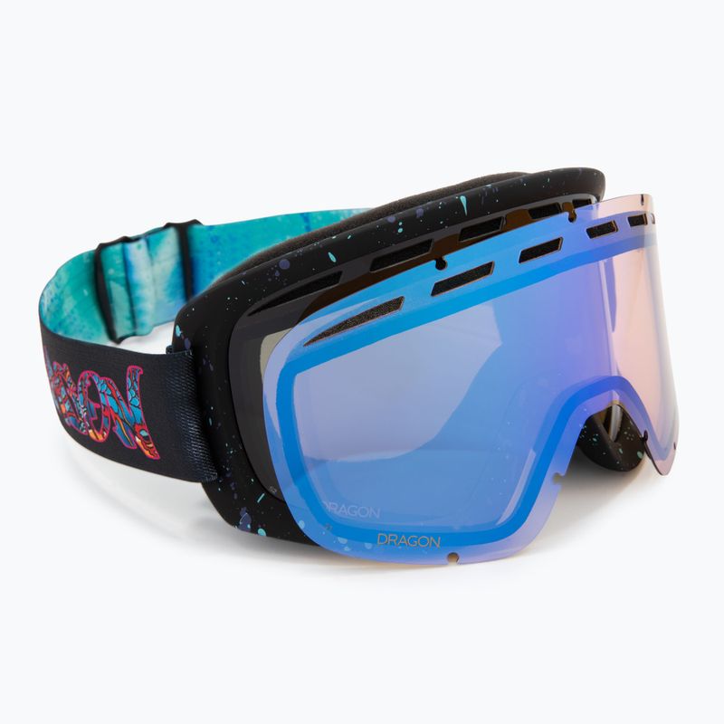 Skibrille DRAGON D1 OTG rattle can/lumalens dark smoke/lumalens flash blue