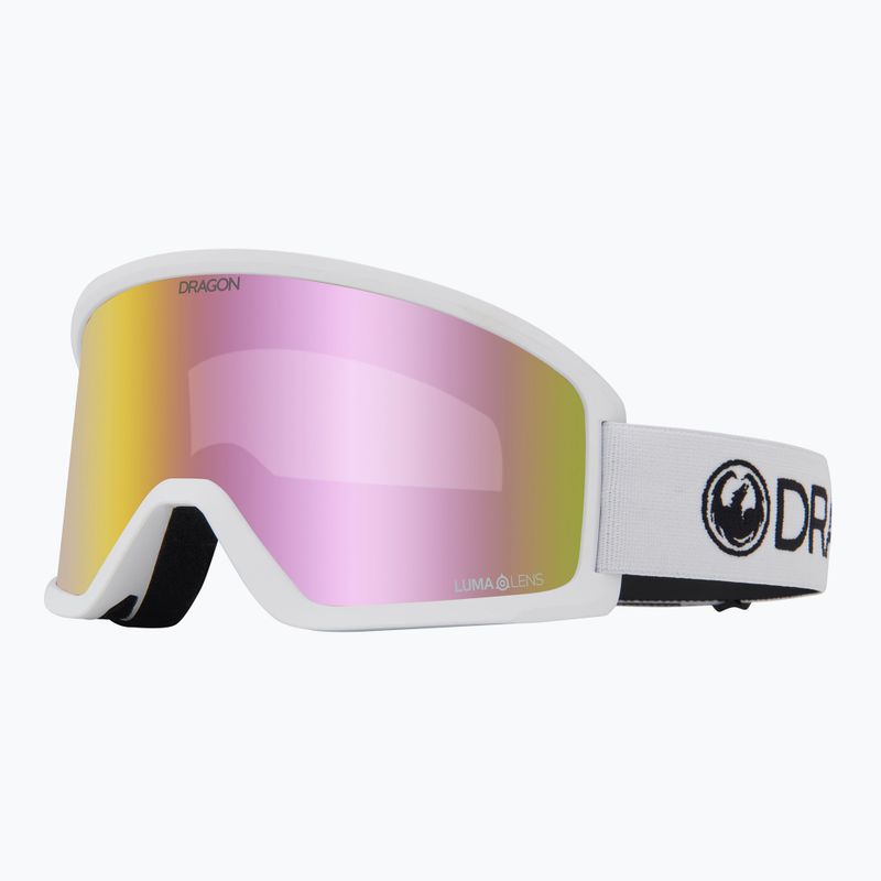 Skibrille DRAGON DX3 OTG white/lumalens pink ion