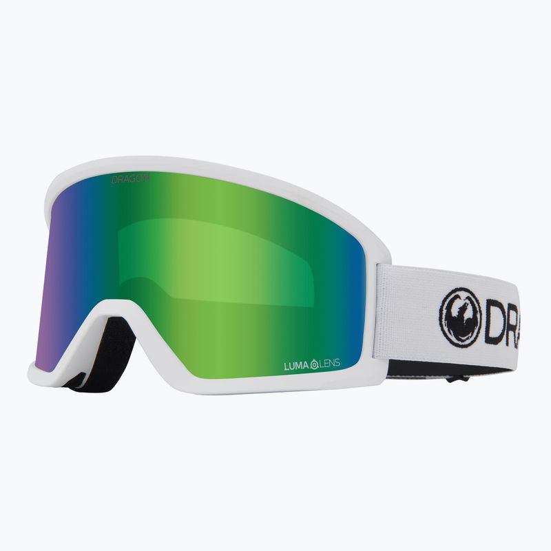 Skibrille DRAGON DX3 OTG white/lumalens green ion