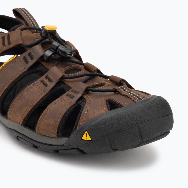 KEEN Clearwater Cnx Leder dunkle Erde/schwarz Herren Sandalen 7