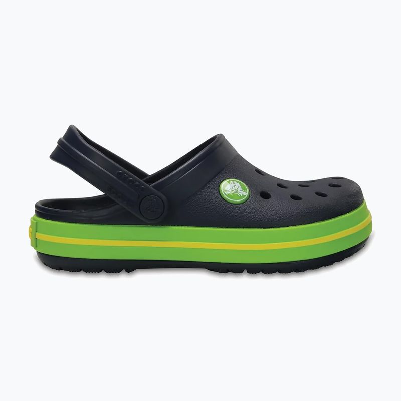Crocs Crocband Clog Kinder-Flip-Flops navy/voltgrün 2