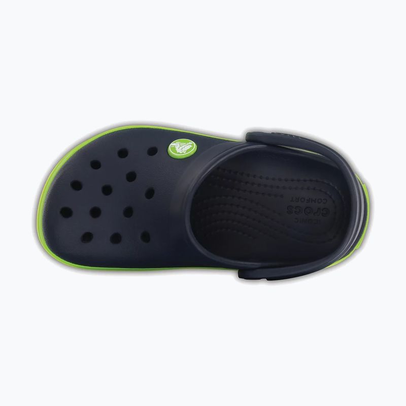 Crocs Crocband Clog Kinder-Flip-Flops navy/voltgrün 5