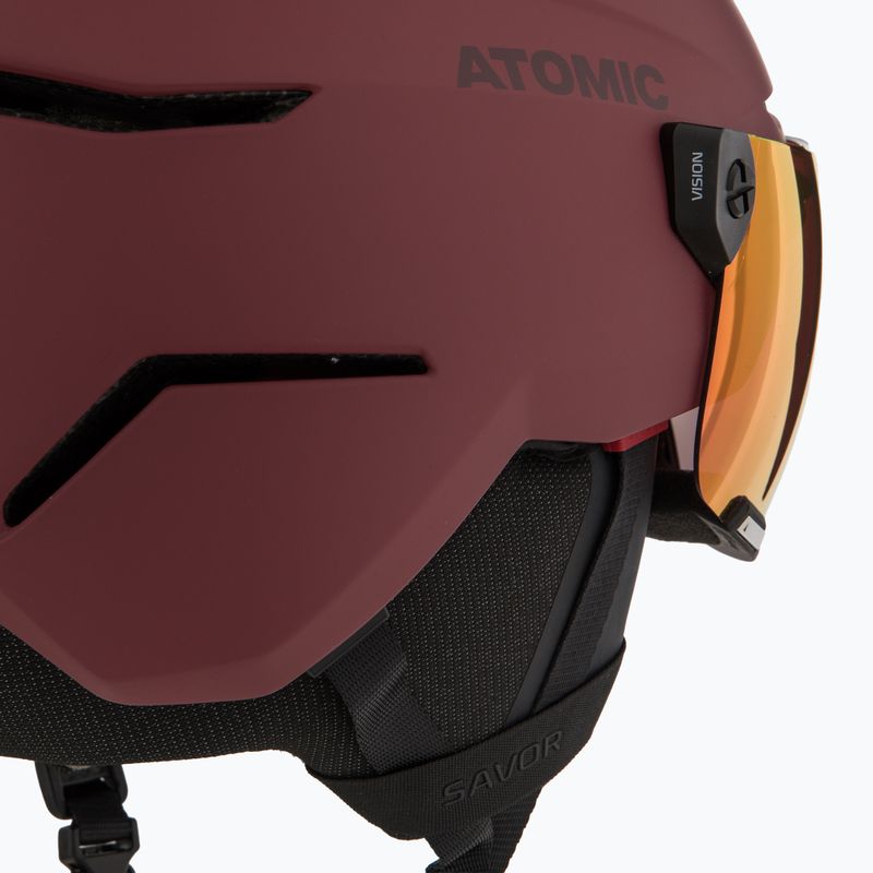 Skihelm Atomic Savor Visor Stereo maroon/red stereo 8