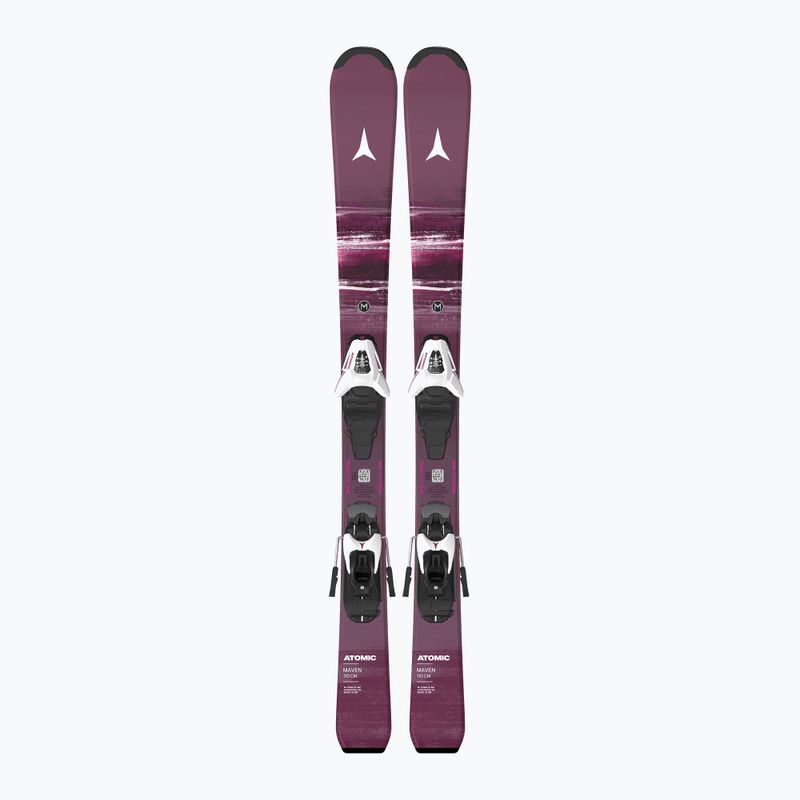 Kinder-Alpinski mit Bindung Atomic Maven Jr 100-120 + C5 GW red plum