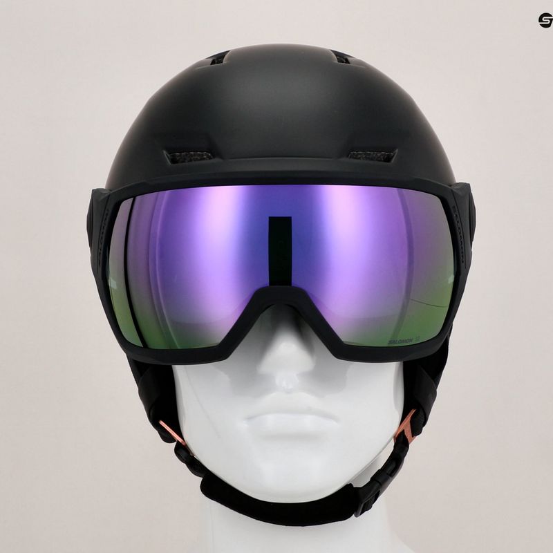 Skihelm Salomon Icon LT Visor S2 schwarz/rosa/gold 12