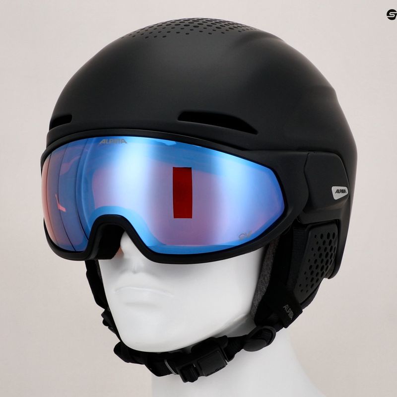 Alpina Oro QV Mips Skihelm schwarz matt/eisblau 10