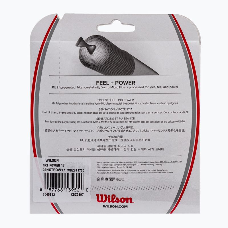 Wilson NXT Power 17 Tennissaite 12 2 m weiß WRZ941700+ 2