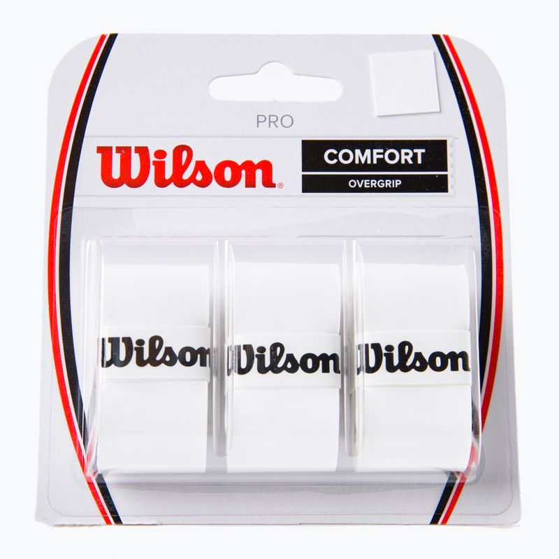 Wilson Pro Comfort Overgrip Tennisschlägerhüllen 3 Stück weiß WRZ4014WH+