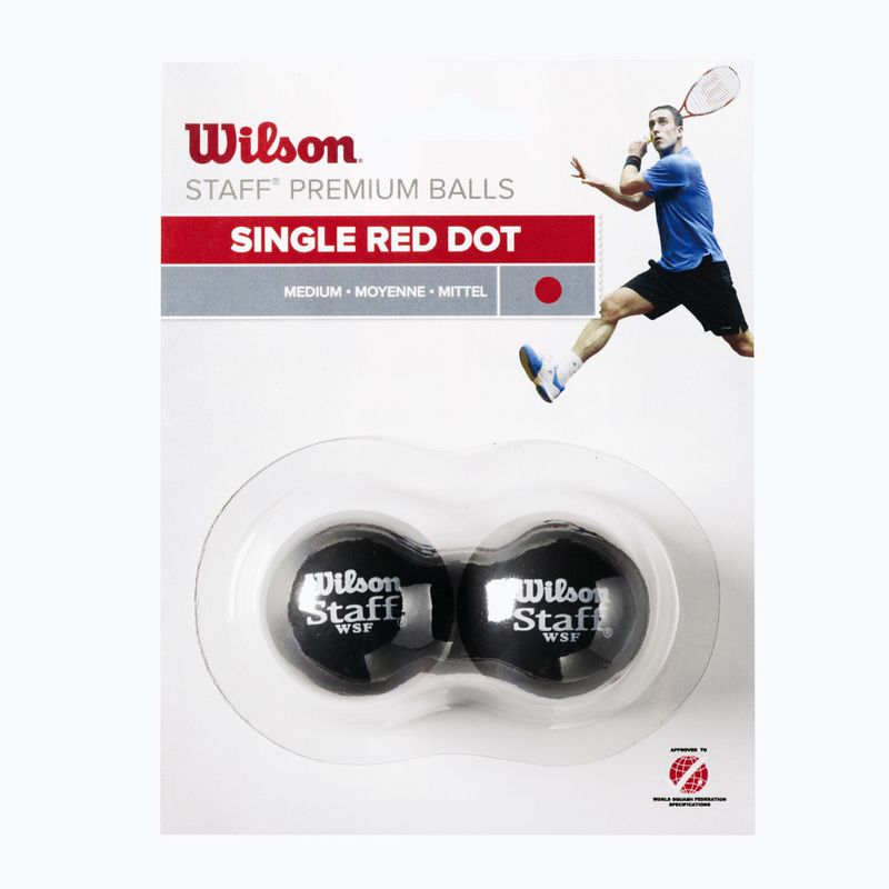 Wilson Staff Squash Bälle Red Dot 2 Stück schwarz WRT617700+