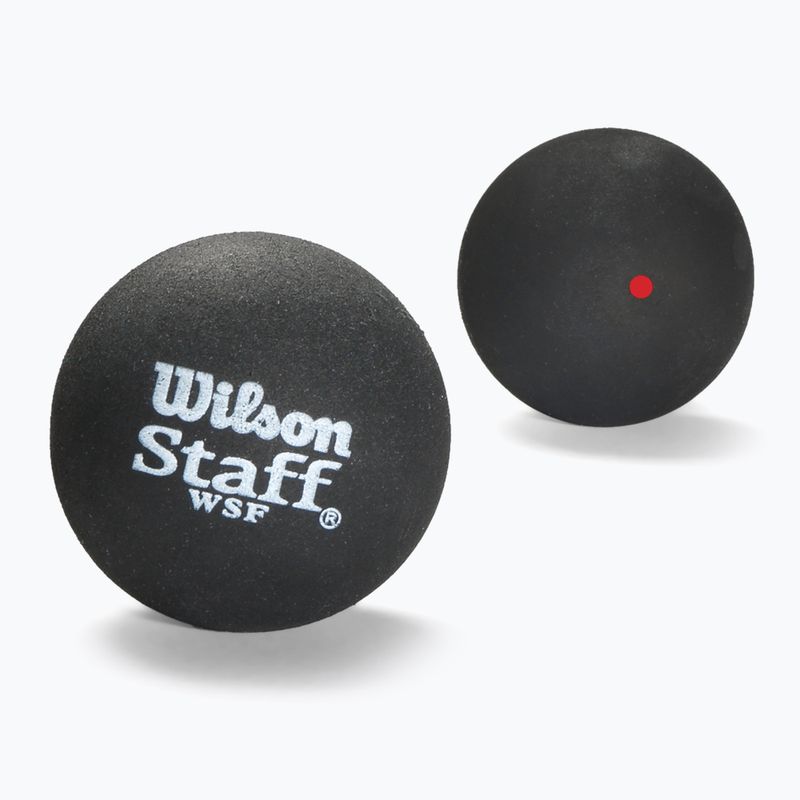 Wilson Staff Ball Red Dot Squashbälle 3 Stück schwarz.