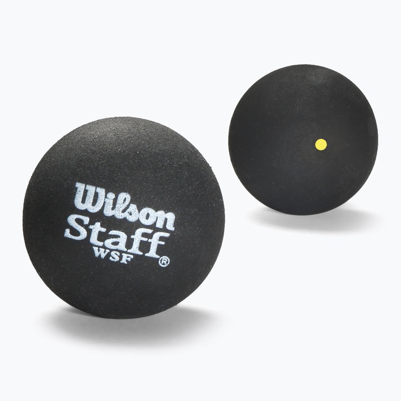 Wilson Staff Ball Yellow Dot Squashbälle 3 Stück schwarz.