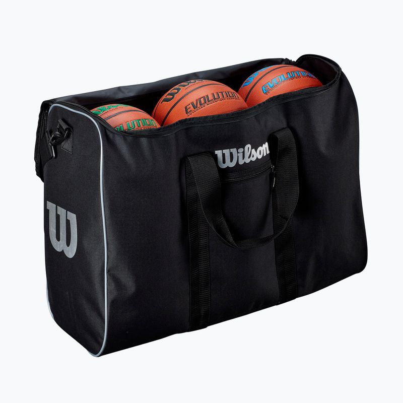 Basketball-Tragetasche Wilson Travel Basket 6 Ball black/silver 3