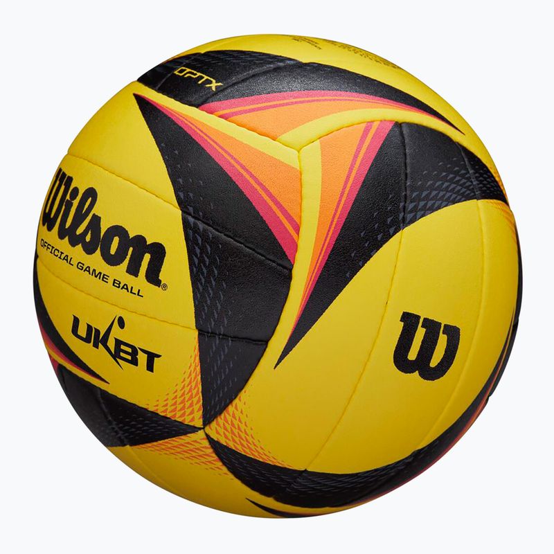 Beachvolleyball Wilson OPTX AVP VB OFFICIAL GB yellow Größe 5 4