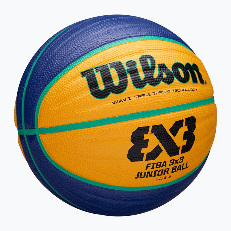 Wilson Fiba 3x3 Junior blau/gelb Kinder Basketball Größe 5 2