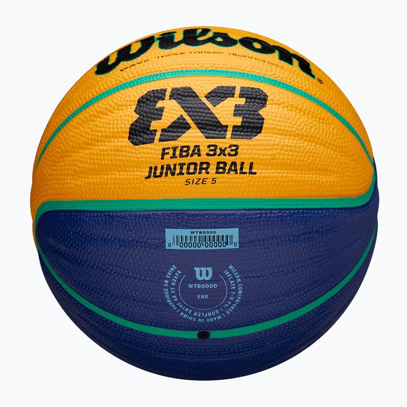 Wilson Fiba 3x3 Junior blau/gelb Kinder Basketball Größe 5