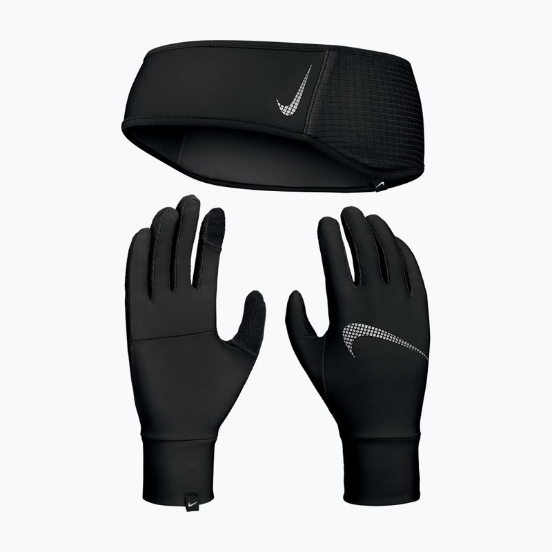 Damen Stirnband + Handschuh-Set Nike Essential Running black/black/silver 9