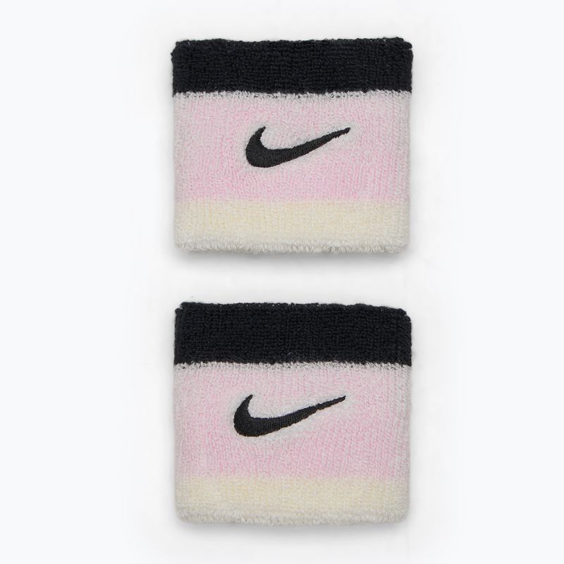 Kopfband Nike Swoosh Wristbands pink foam/coconut milk/black