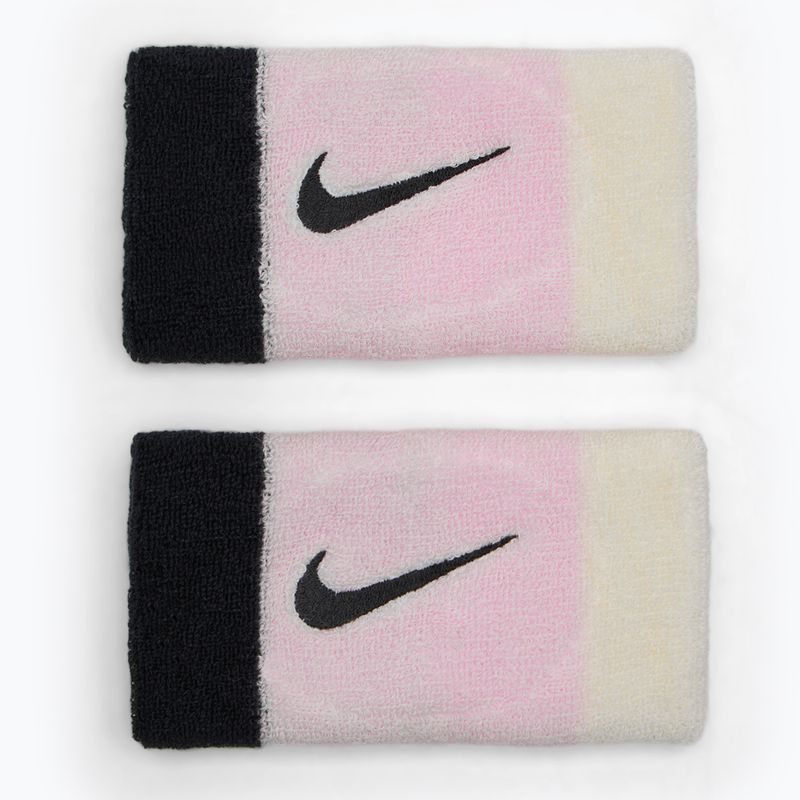 Handgelenk-Band Nike Swoosh Doublewide Wristbands 2 Stk. pink foam/coconut milk/black