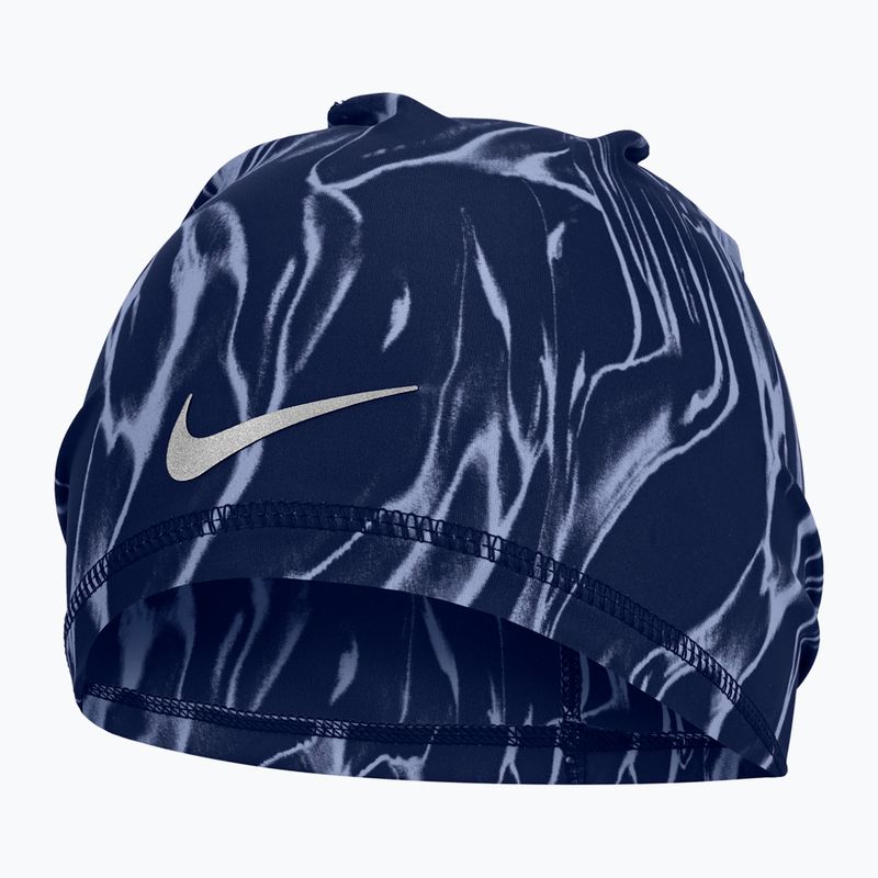 Nike Dri-Fit Peak Uncuffed Beanie Bedruckt blau ungültig/silbern 5
