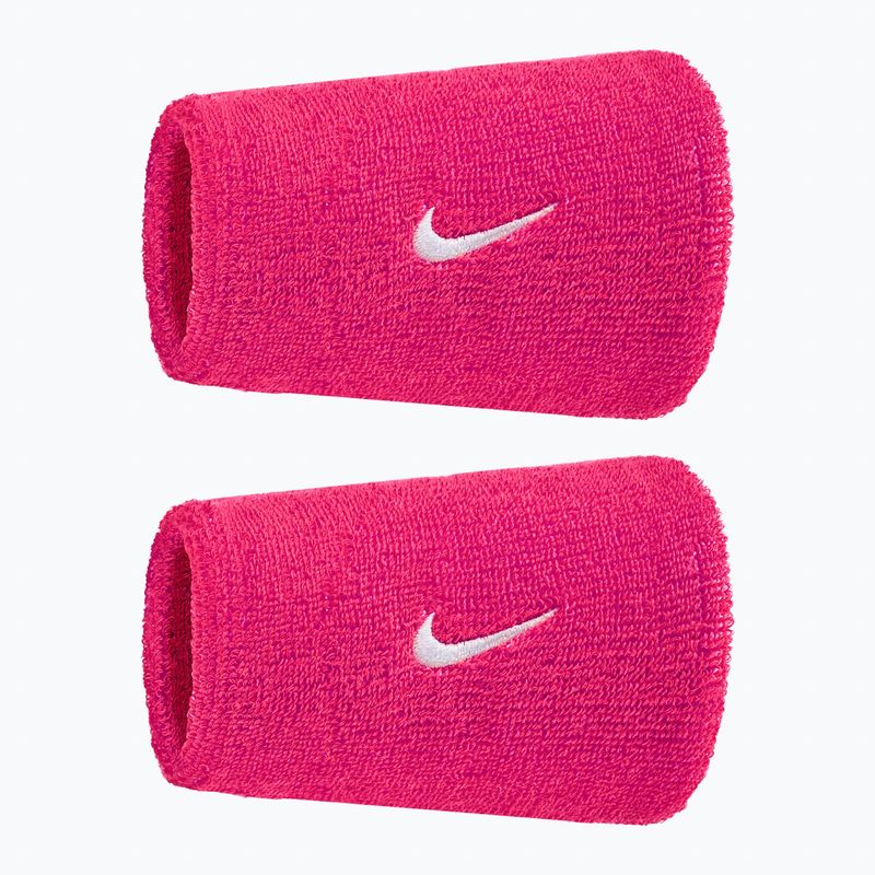Schweißbänder fürs Handgelenk Nike Swoosh Classic Doublewide Wristbands 2 Stk vivid pink/white