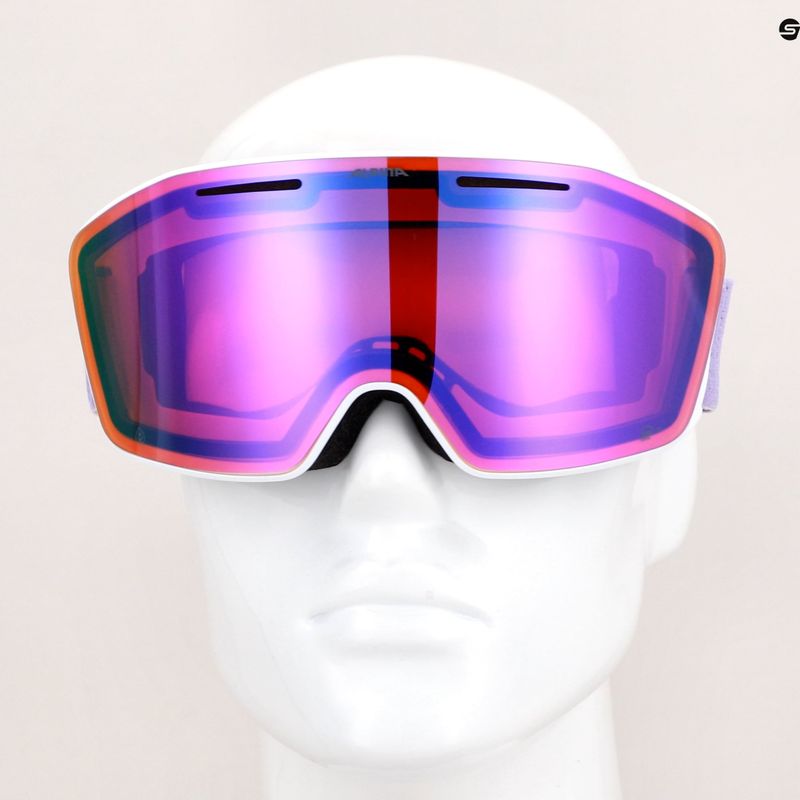 Alpina Nendaz Q-Lite S2 weiß/lila matt/lavendel Skibrille 9