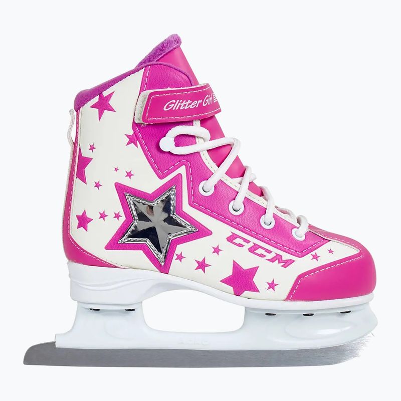 CCM Glitter Girl Kinderschlittschuhe weiß/rosa 8