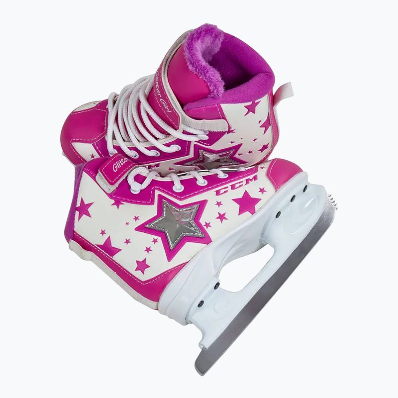 CCM Glitter Girl Kinderschlittschuhe weiß/rosa 10