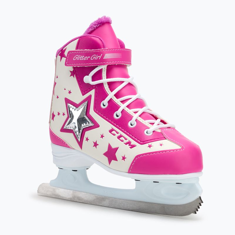 CCM Glitter Girl Kinderschlittschuhe weiß/rosa