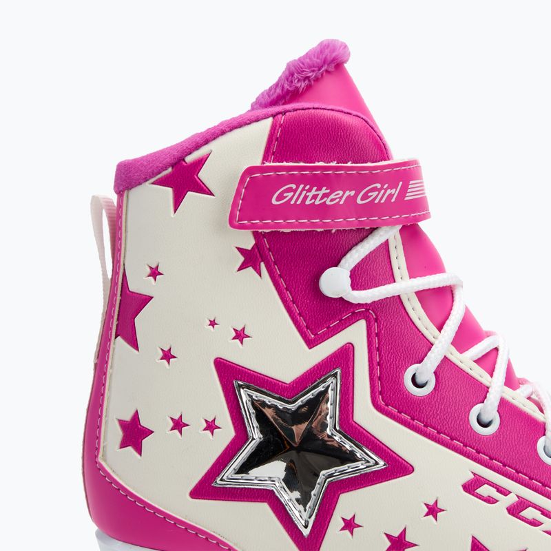 CCM Glitter Girl Kinderschlittschuhe weiß/rosa 5