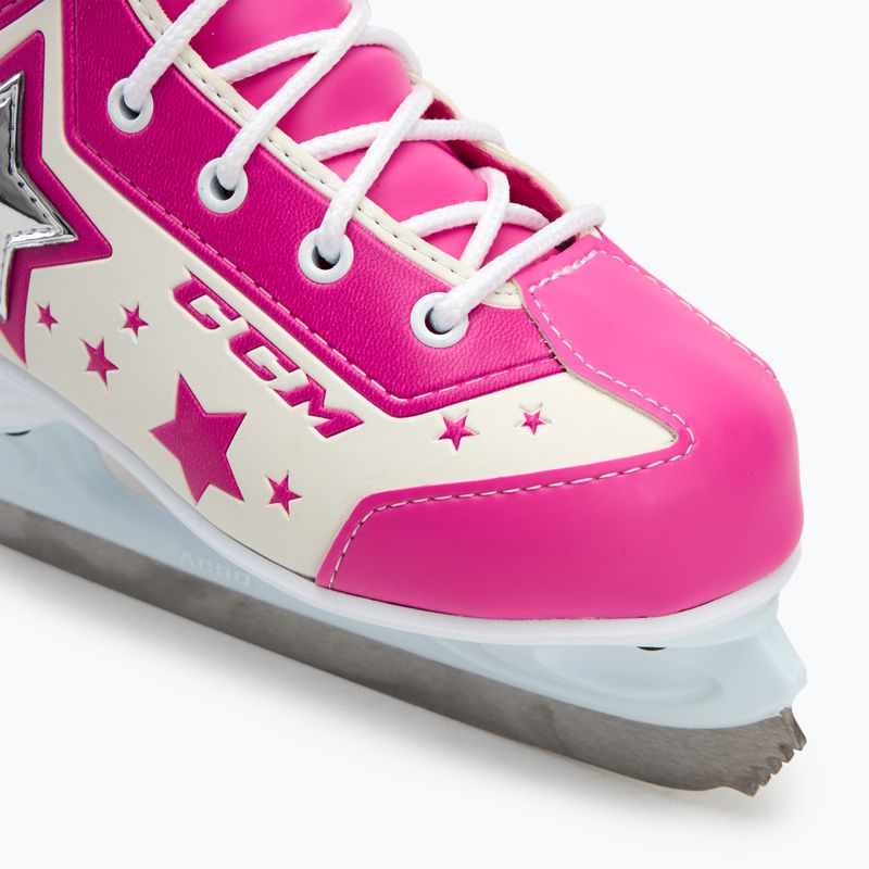 CCM Glitter Girl Kinderschlittschuhe weiß/rosa 7