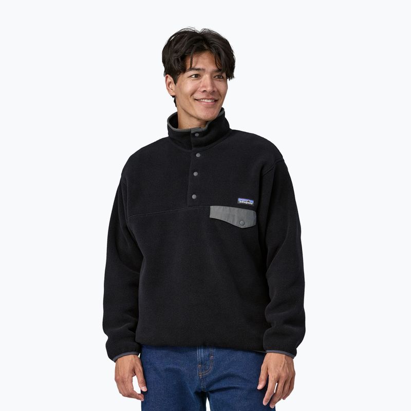 Patagonia Herren Fleece-Sweatshirt Synch Snap-T P/O schwarz m/forge grau