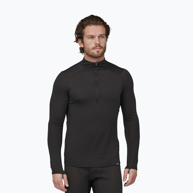 Herren Patagonia Cap Thermal Gewicht Zip Neck Sweatshirt schwarz