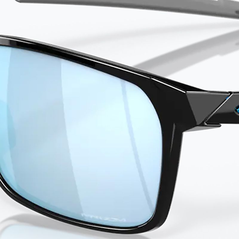 Oakley Portal X Sonnenbrille poliert schwarz/prizm tiefes Wasser polarisiert 11