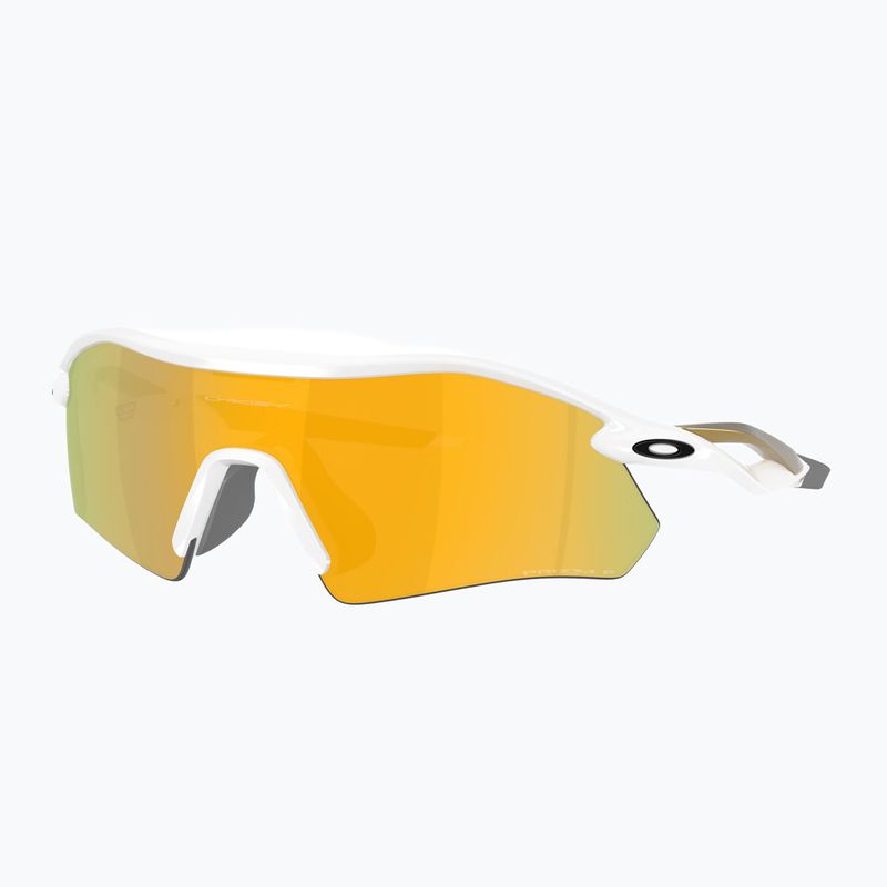 Oakley Radar Platte poliert weiß/prizm 24k polarisierte Sonnenbrille