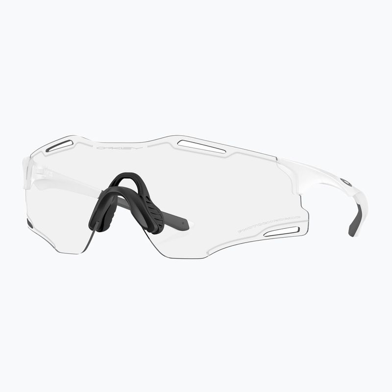 Oakley Cybr Zero matt weiß/klar bis schwarz Iridium phototrope Sonnenbrille