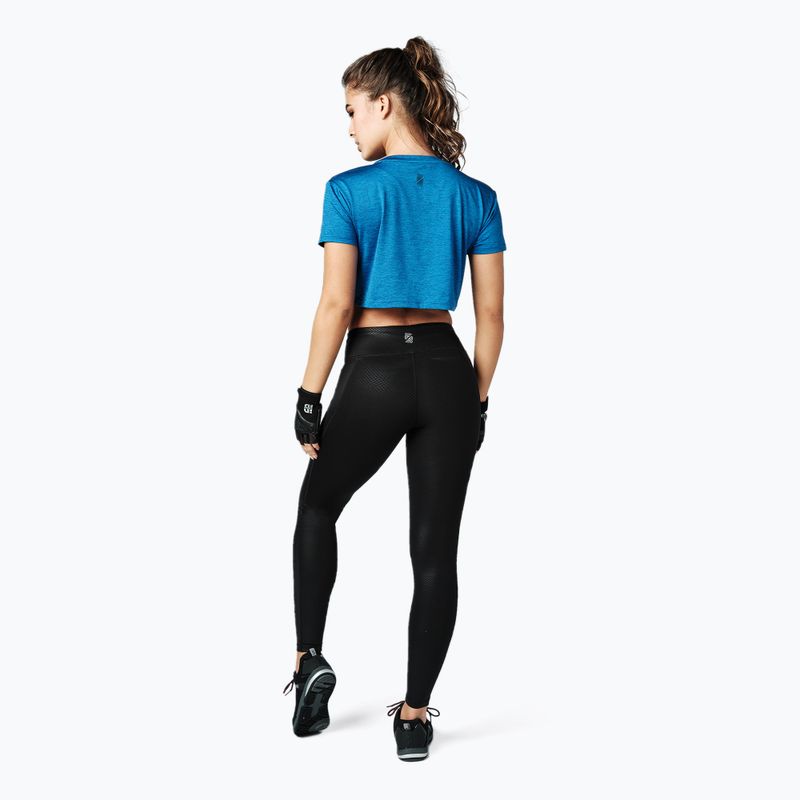 Damen Trainings-T-Shirt STRONG ID Crop Knit Tee blau Z1T02350