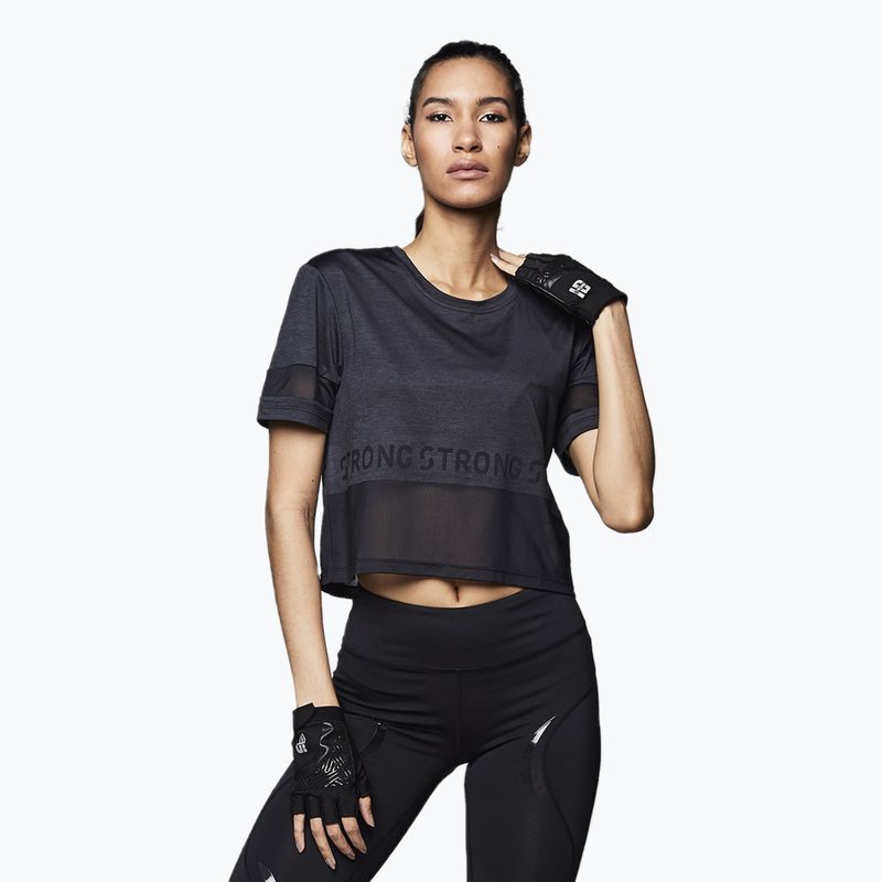 Damen Trainings-T-Shirt STRONG ID Varsity Style Knit schwarz Z1T02351
