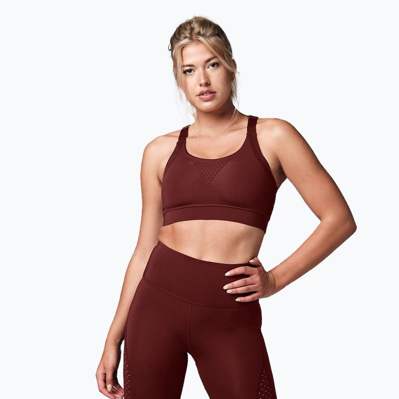 Damen Trainings-BH STRONG ID Active Verstellbar kastanienbraun Z1T02685