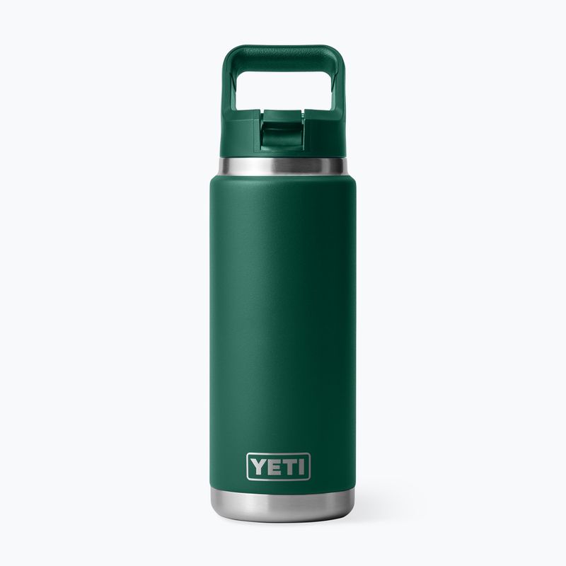 Thermoflasche YETI Rambler Straw 769 ml black forest green