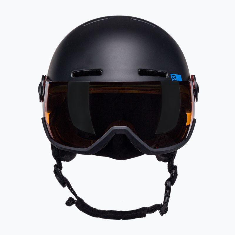 Skihelm Kinder Salomon Grom Visor S2 schwarz L399163 2