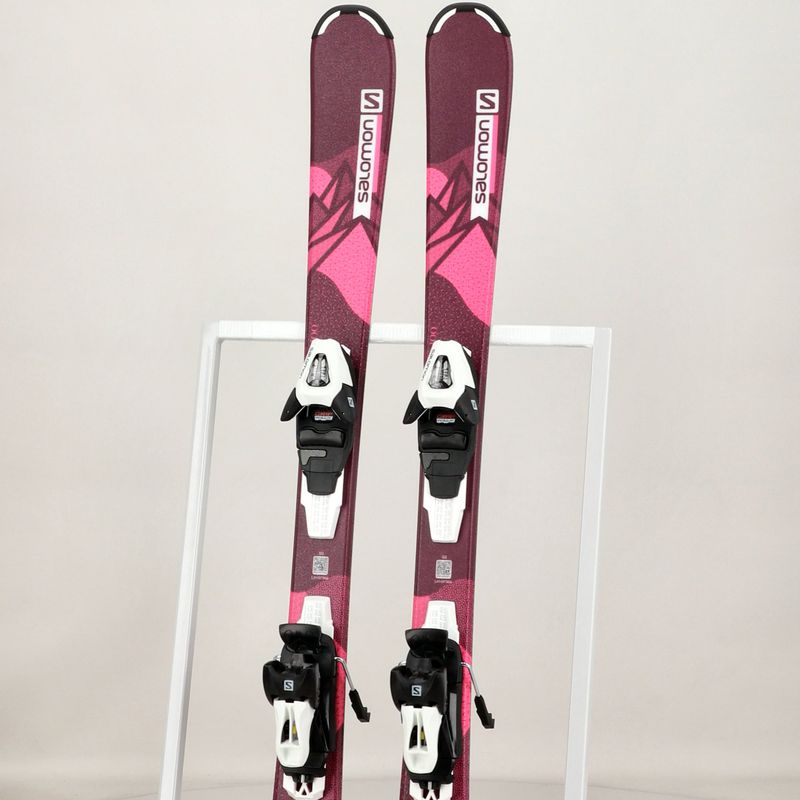 Kinder-Abfahrtsski Salomon Lux Jr S + C5 bordeau/pink 12