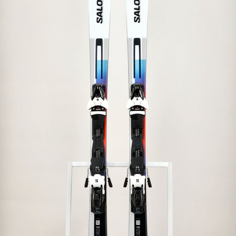 Salomon Addikt + Z12 GW Abfahrtsski weiß/schwarz/pastell neonblau 13