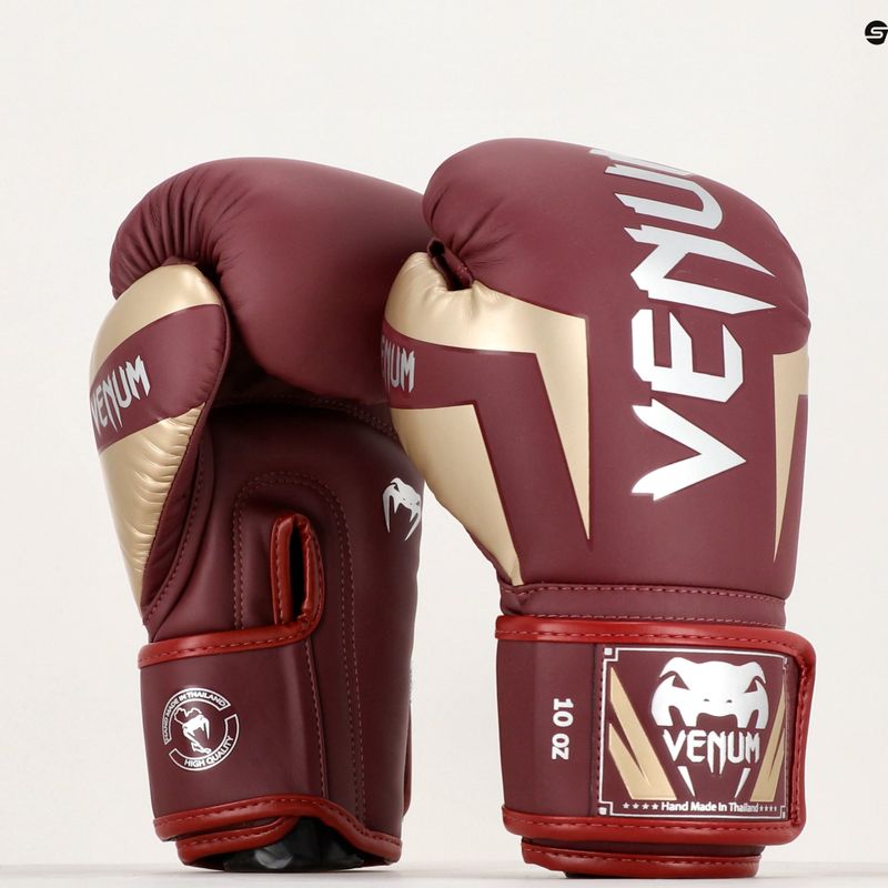 Venum Elite Burgund/Gold Boxhandschuhe 6