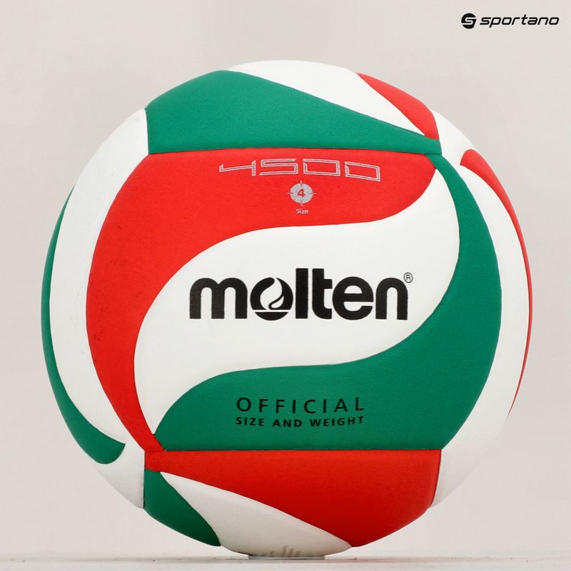 Molten Volleyball V4M4500-4 weiß/grün/rot Größe 4 6