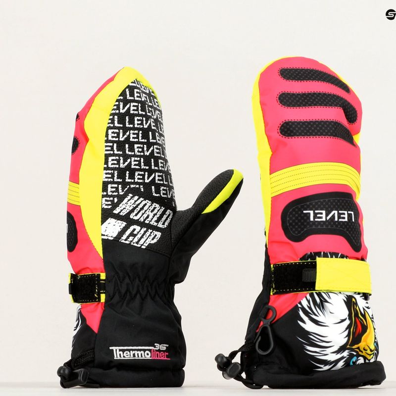 Level Junior Mitt schwarz/gelber Kinder-Skihandschuh