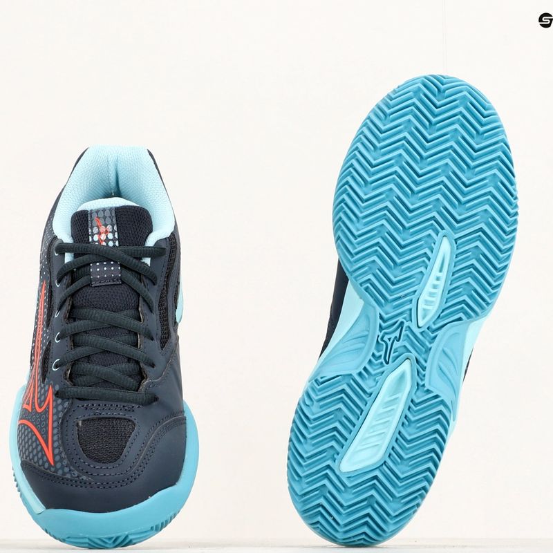 Kinder-Tennisschuhe Mizuno Exceed Star CC kollegial blau/soleil/tanager/türkis