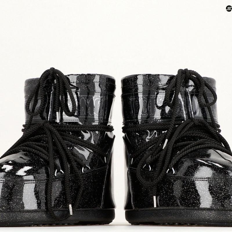 Women's Moon Boot Icon Low Glitter schwarz Schneestiefel 10