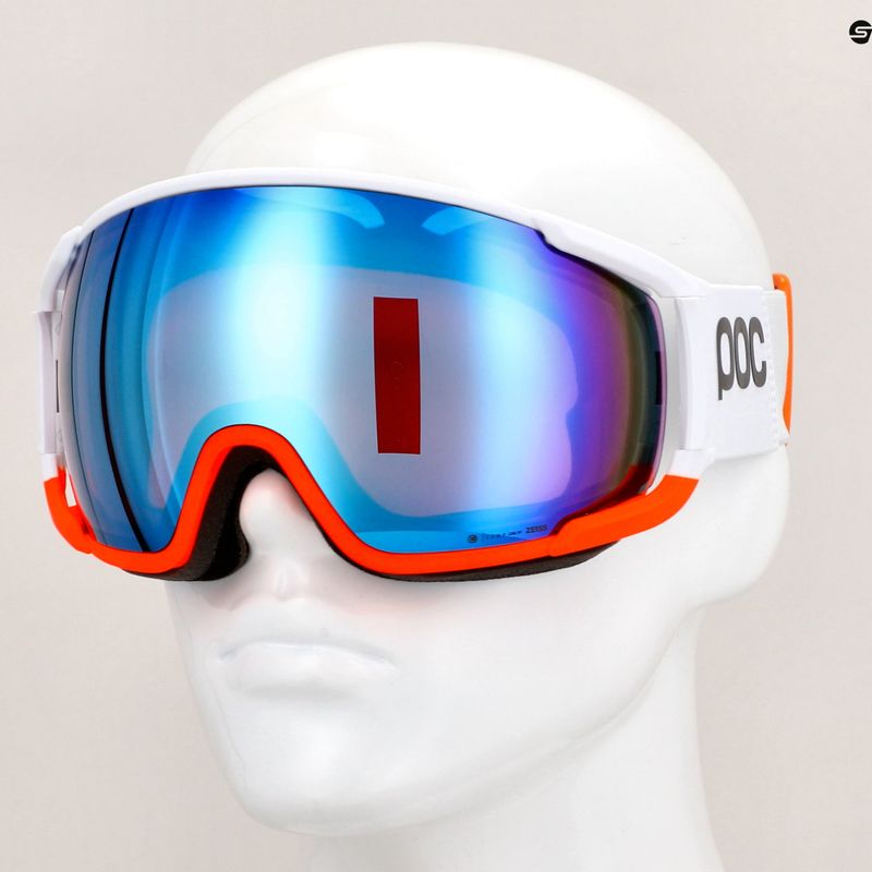 Skibrille POC Zonula Race hydrogen white/zink orange/partly blue 6